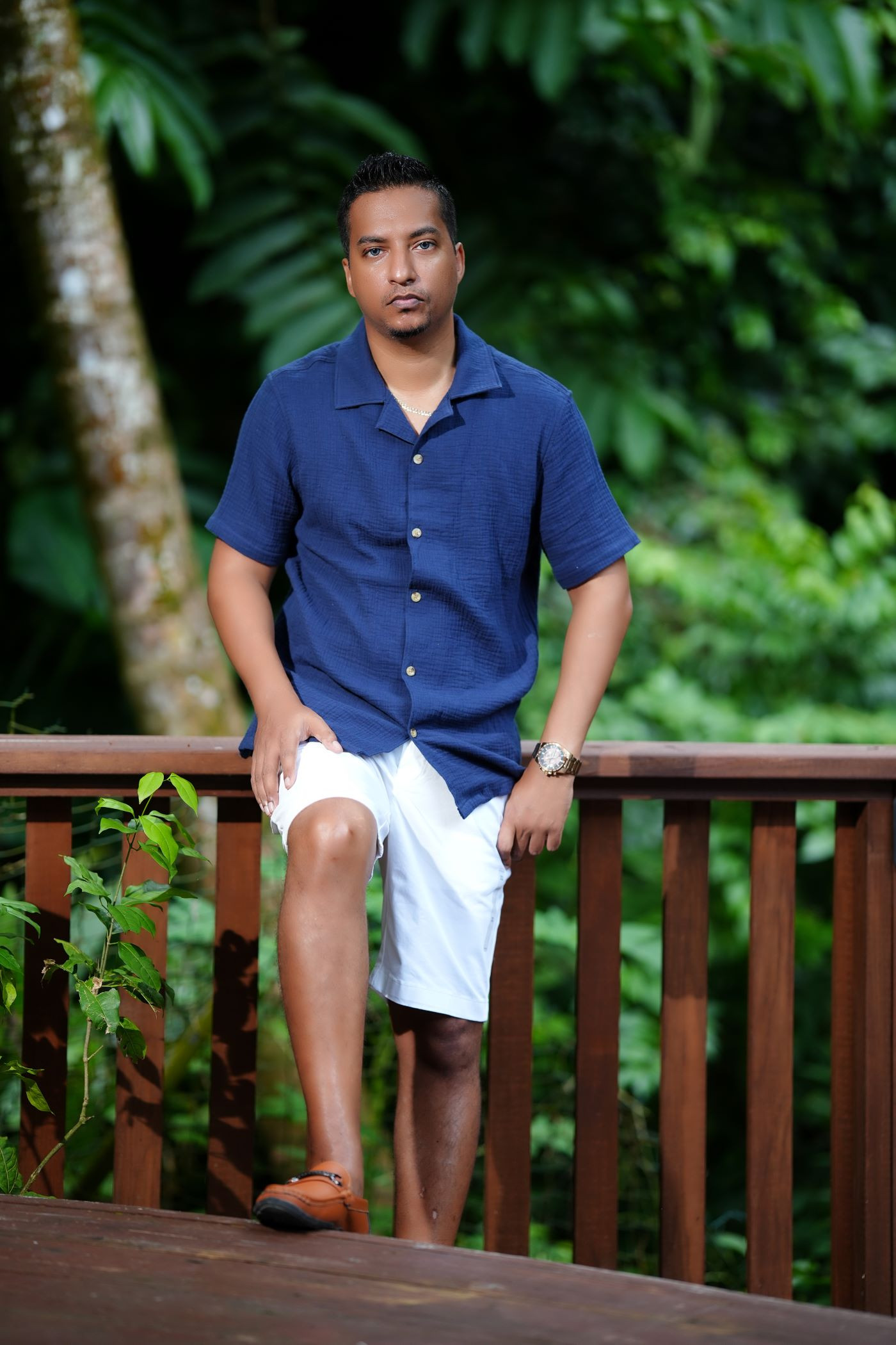 Short Sleeve Navy Blue Shirt: $120.00