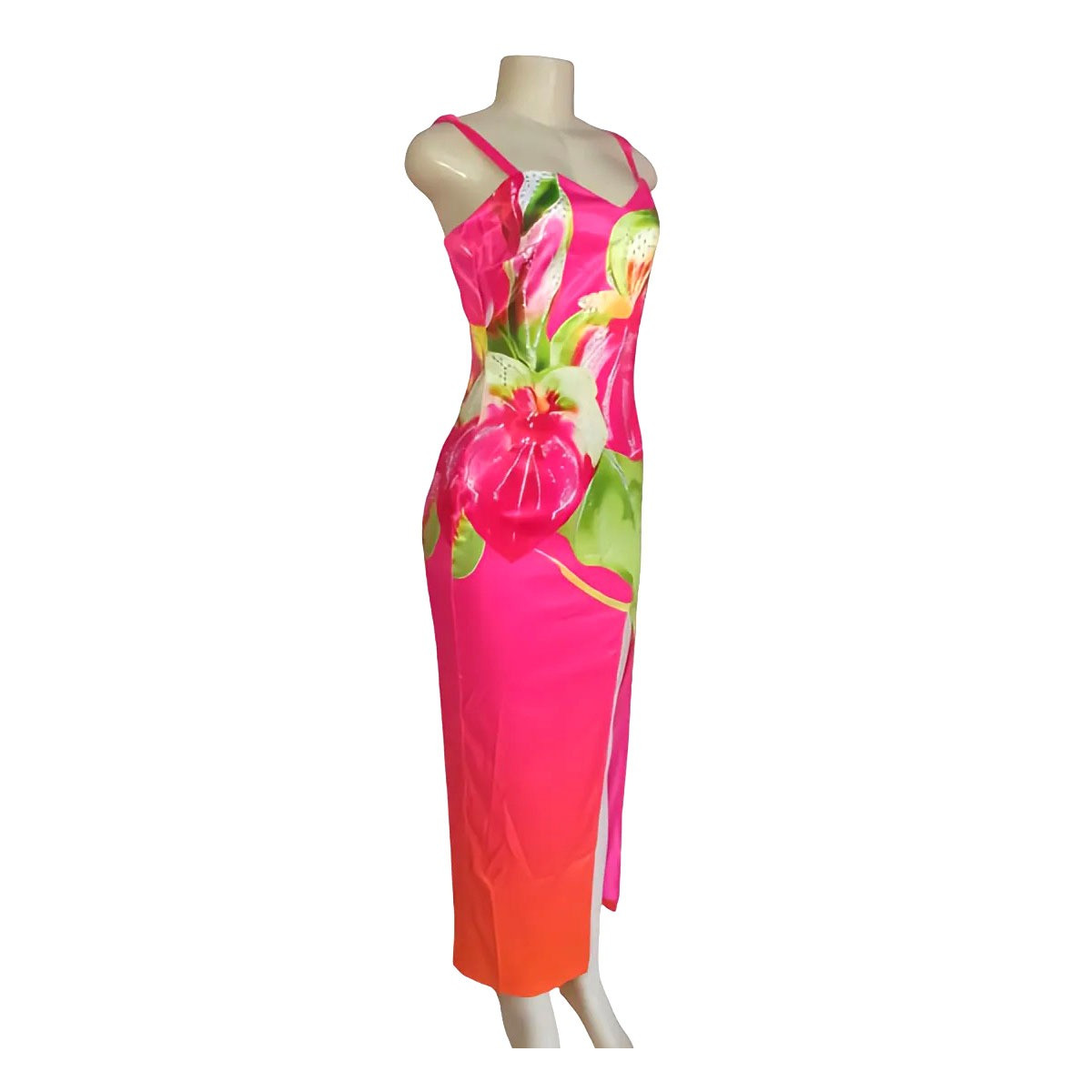 Blossom Elegance Spaghetti Strap Dress: $220.00