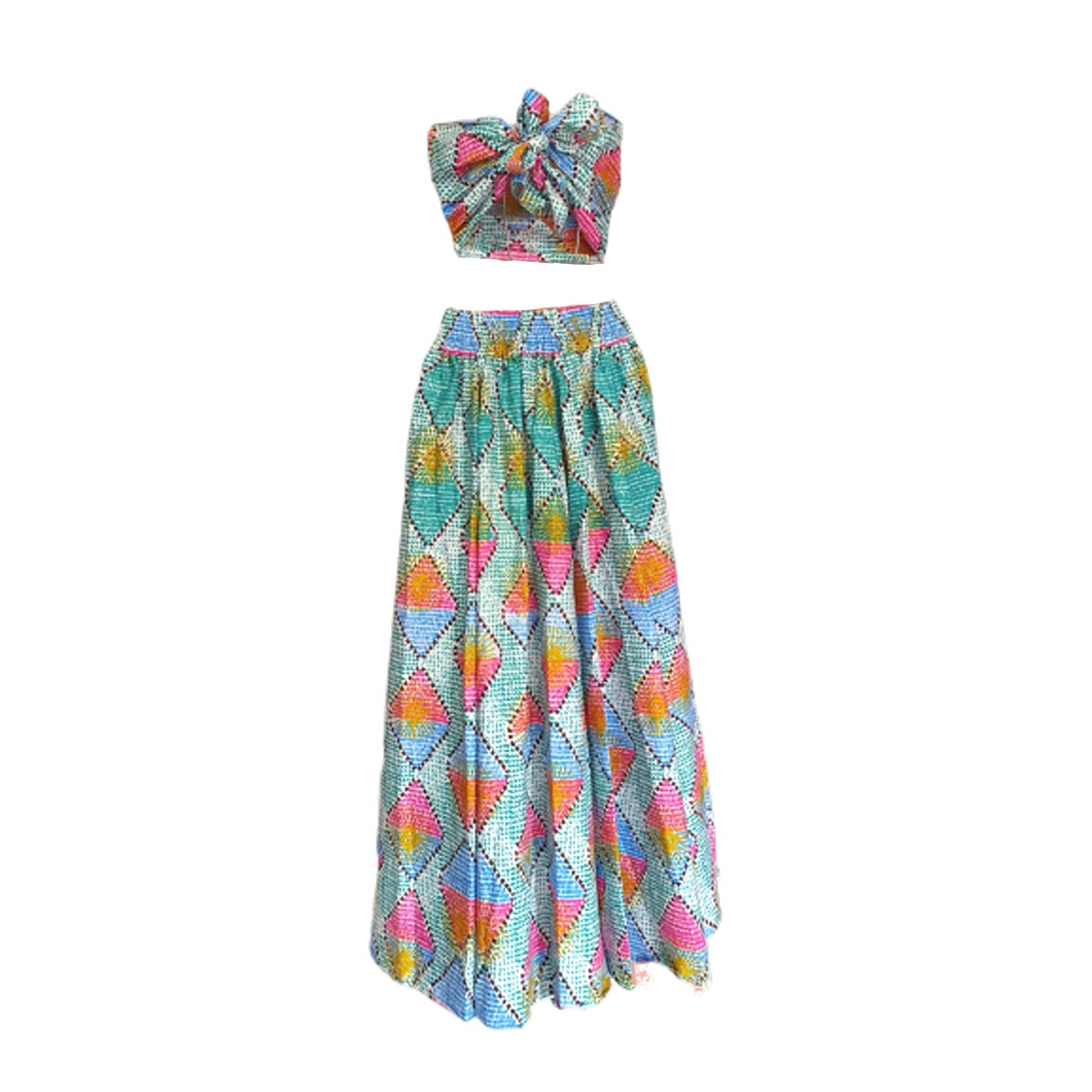 2 piece Oceanside African Top + Skirt